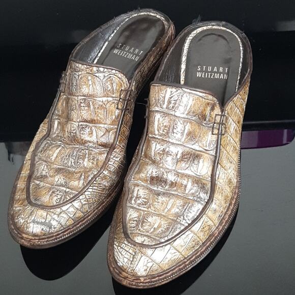 Stuart weitzman mules ALLIGATOR PRINT - Picture 2 of 14